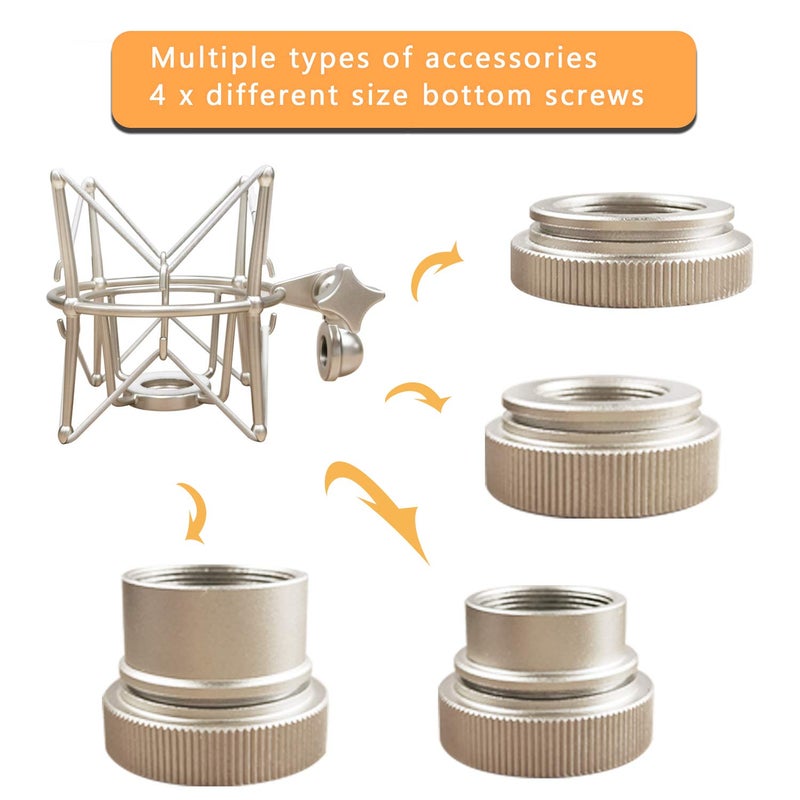 Boseen Microphone Shock Mount Mic Holder - Anti Vibration Spider Shockmount Compatible with Many Condenser Mics Like AT2020 MXL 770 MXL 990 Samson C01 Rode Procaster NT1-A Neumann U87 etc. - Image 4